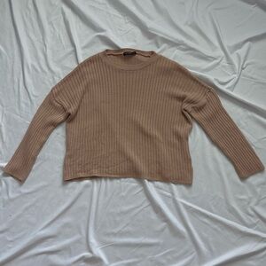Nasty Gal Ribbed Camel Sweater